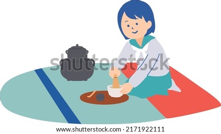 Illustration of the Japanese tea ceremony club
