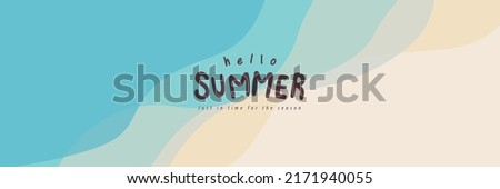 Blue sea and beach summer banner background with abstract ripple Royalty-Free Stock Photo #2171940055