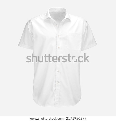 white formal men half sleeve shirt mockup making blank template Royalty-Free Stock Photo #2171950277