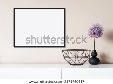 Picture frame mock-up. Blank artwork template in interior design