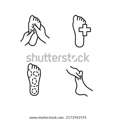 Foot therapy, foot massage, reflexology simple thin line icon vector illustration Royalty-Free Stock Photo #2171961935