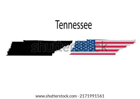 Tennessee Map Silhouette and Icon Vector Illustration 