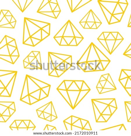 White seamless pattern with yellow outline diamonds.