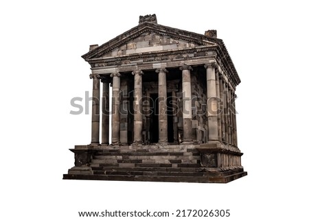 Garni Pagan Temple, the hellenistic temple. Armenia. Isolated on white background Royalty-Free Stock Photo #2172026305