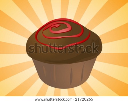 Fancy decorated cupcake muffin illustration clip art