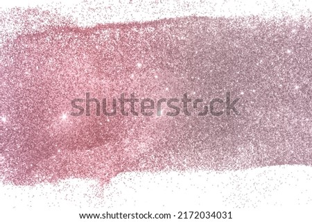 Pink glitter on white background for your design