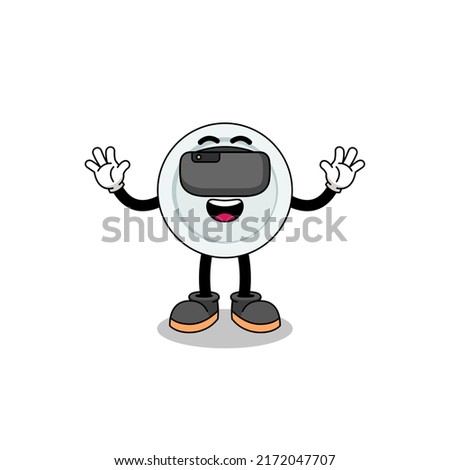 Illustration of plate with a vr headset , character design