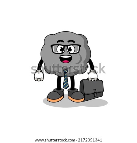 dark cloud mascot as a businessman , character design