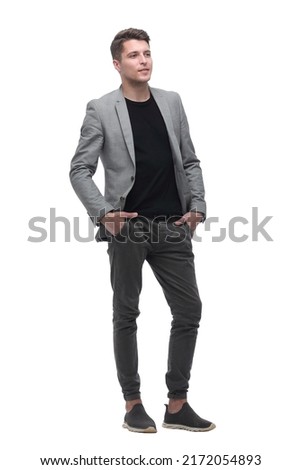 confident young man. isolated on grey background