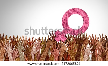 Women rights and Female reproductive right social movement or gender equality for woman justice as a community united together for reproduction freedom and abortion issue. Royalty-Free Stock Photo #2172065821