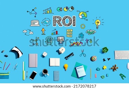 ROI with collection of electronic gadgets and office supplies