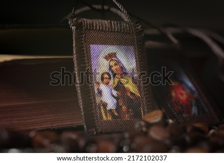 The Scapular of Our Lady of Mount Carmel Royalty-Free Stock Photo #2172102037