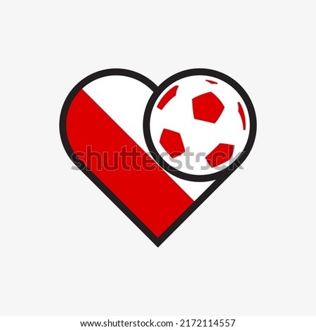 Logo sticker love Poland national football team. Souvenir print vector illustration