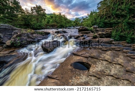 River rapids of the forest river. Forest river landscape. River rapids in forest. Rive rapids landscape Royalty-Free Stock Photo #2172165715