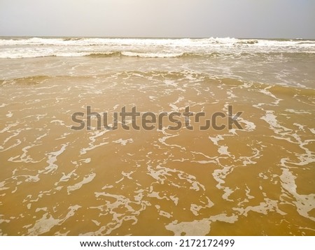 A amazing view of waves on the beach