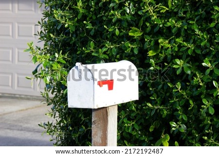 Close up photo of white mailbox