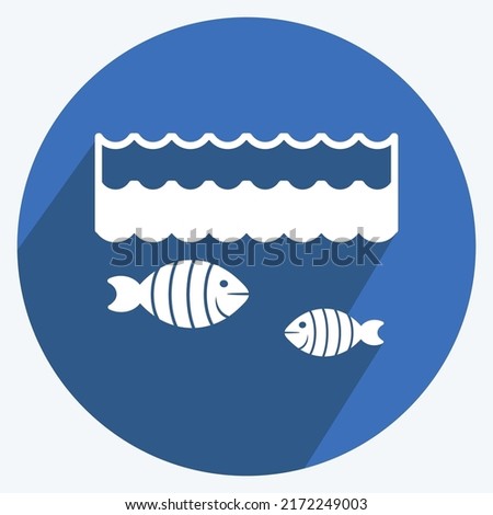 Icon Life Under Water. suitable for Community symbol. long shadow style. simple design editable. design template vector. simple symbol illustration