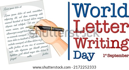 World Letter Writing Day Banner Design illustration