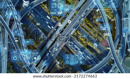 Transportation and technology concept. ITS (Intelligent Transport Systems). Mobility as a service. Royalty-Free Stock Photo #2172274663