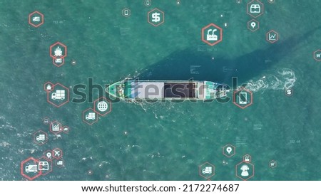 Marine transportation and technology concept. Royalty-Free Stock Photo #2172274687