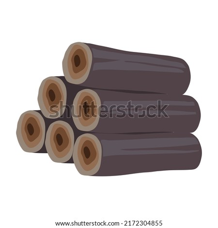 Stacked logs clip art isolated on white back ground.