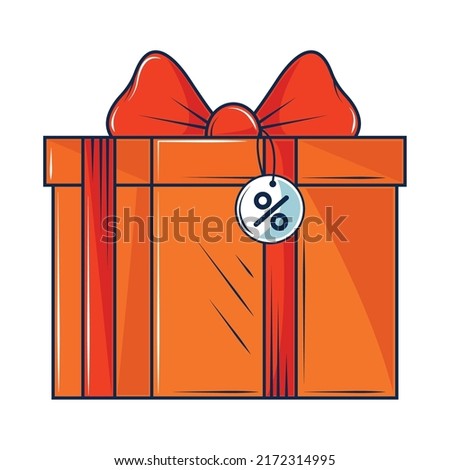 shopping gift box promotion icon isolated