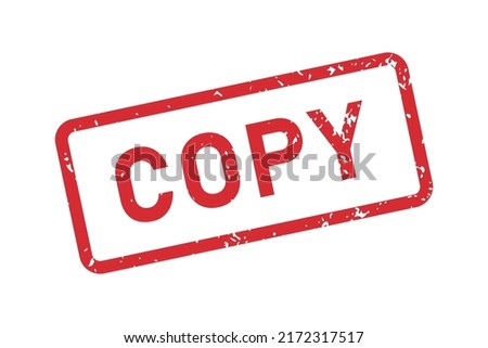 Grunge Copy word rubber stamp. Copy red sign sticker set. Grunge vintage square label. Vector illustration isolated on white background. Royalty-Free Stock Photo #2172317517