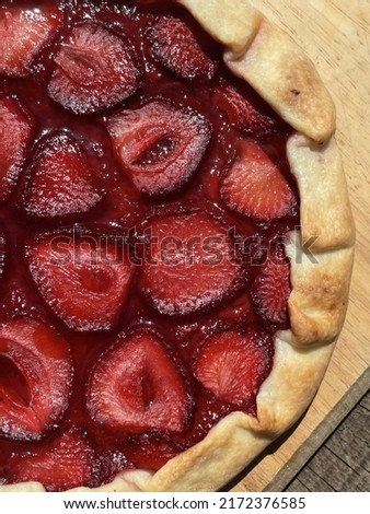 Homemade pie with fresh strawberry