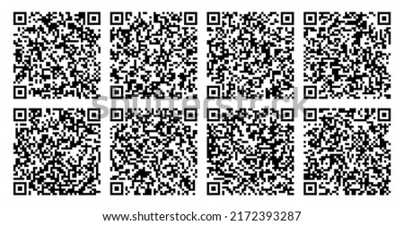 Big set of QR codes. Sample vector QR code for scanning isolated on white background