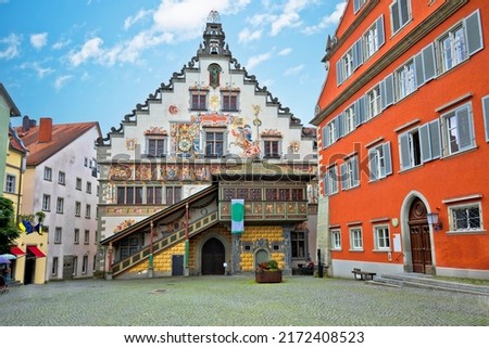 Old Rathaus in town of Lindau historic architecture view, Bodensee lake in Bavaria region of Germany Royalty-Free Stock Photo #2172408523