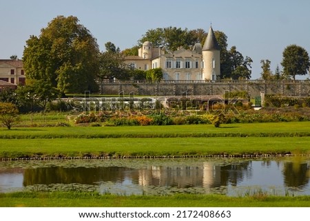 Chateau Lafite Rothschild is a wine estate in France, owned by members of the Rothschild family since the 19th century. Royalty-Free Stock Photo #2172408663