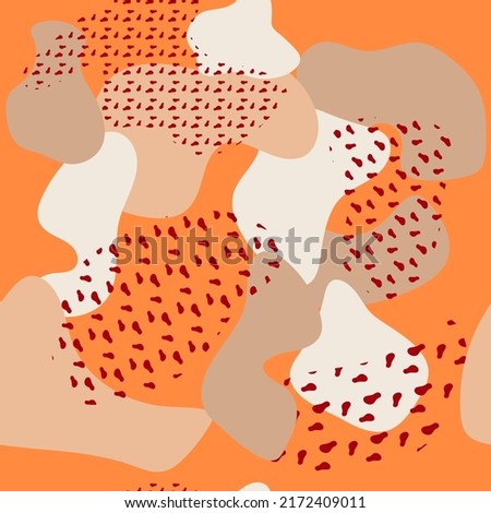 seamless abstract stain pattern. pattern on orange background