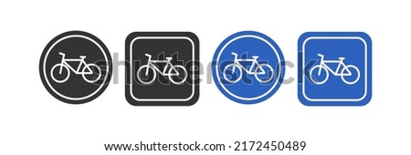 Bike path sign icon. Bicycle illustration symbol. Transport vector.