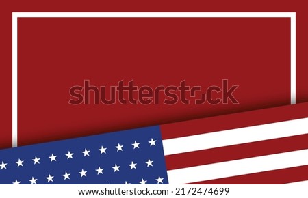 Independence day striped background with red and blue lines and stars, illustration. vector
