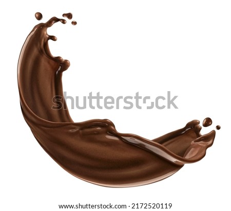 Chocolate splash isolated on white background Royalty-Free Stock Photo #2172520119