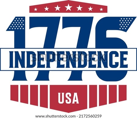 Independence day date. Independence Day in the form of the lettering and the colors of the USA