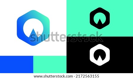 Hexagonal Sharp Triangle Logo Design Concept 