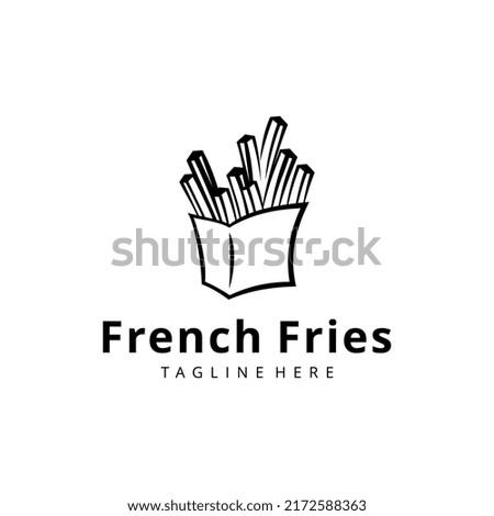 French fries logo vector illustration isolated background