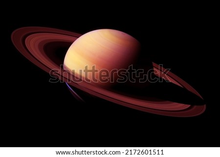 Planet Saturn on a dark background. Elements of this image furnished by NASA. High quality photo