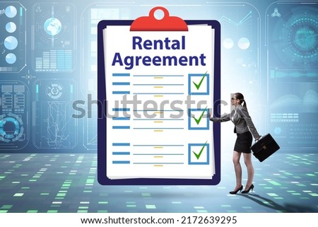 Rental agreement concept with businesswoman