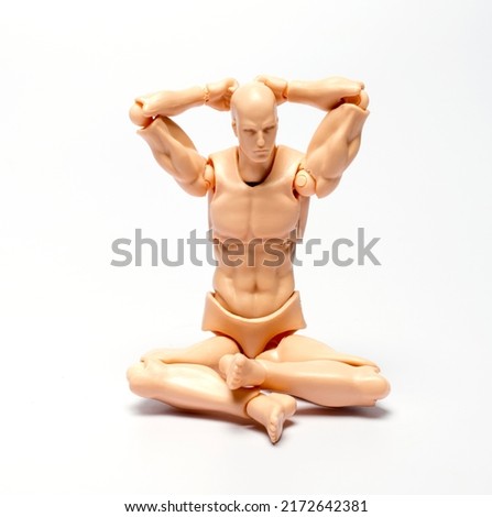 male model toy on white background