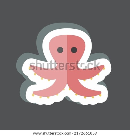 Sticker Octopus. suitable for Sea symbol. simple design editable. design template vector. simple symbol illustration