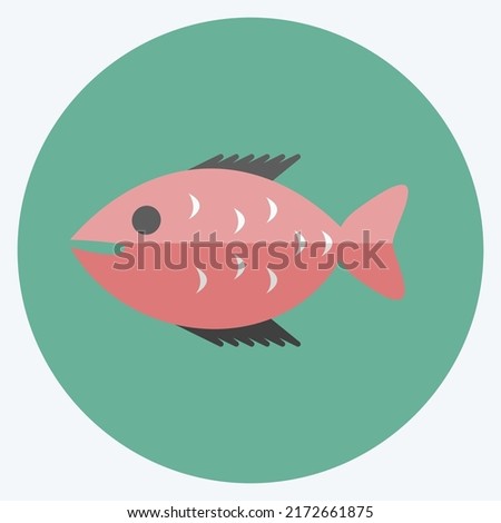 Icon Fish. suitable for Sea symbol. flat style. simple design editable. design template vector. simple symbol illustration
