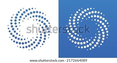 Swirling dotted circle icon vector. Dot whirl spiral illustration.