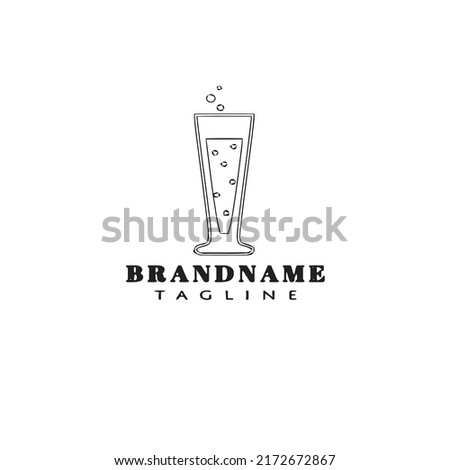 beer glasses cartoon logo icon design black modern vector illustration