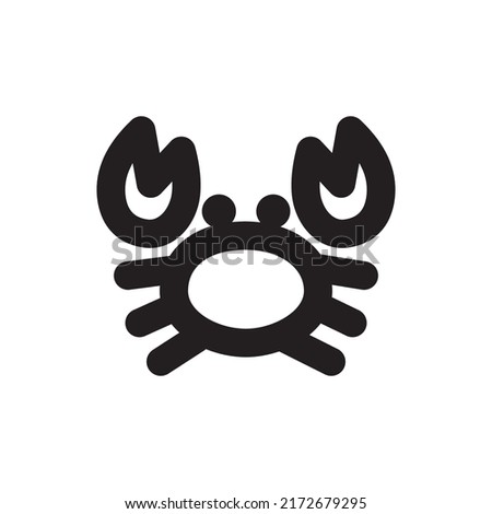 Simple crab icon, Vector outline icon on white background.