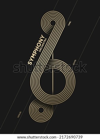 Symphony Orchestra Poster template. Modern Graphic design. Vector Illustration.