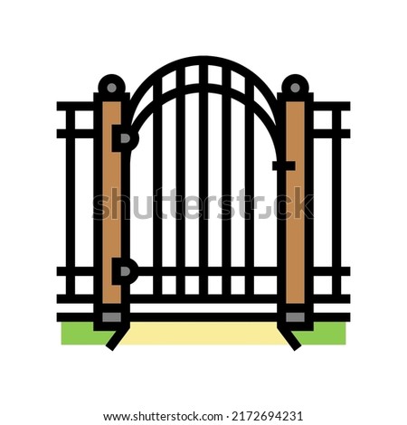 gate fence color icon vector. gate fence sign. isolated symbol illustration