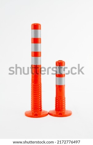 Road Stud Traffic Island Delineator Caution Plastic Orange Red White Isolated No Parking