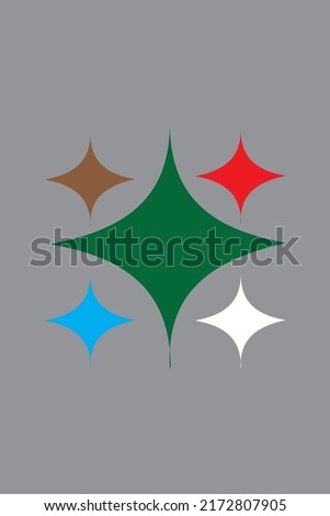 IMAGE OF CREATIVE LOGO. NUMBER 18. GREEN RED WHITE AND BLUE CHOCOLATE BACKGROUND. VECTOR TEMPLATES